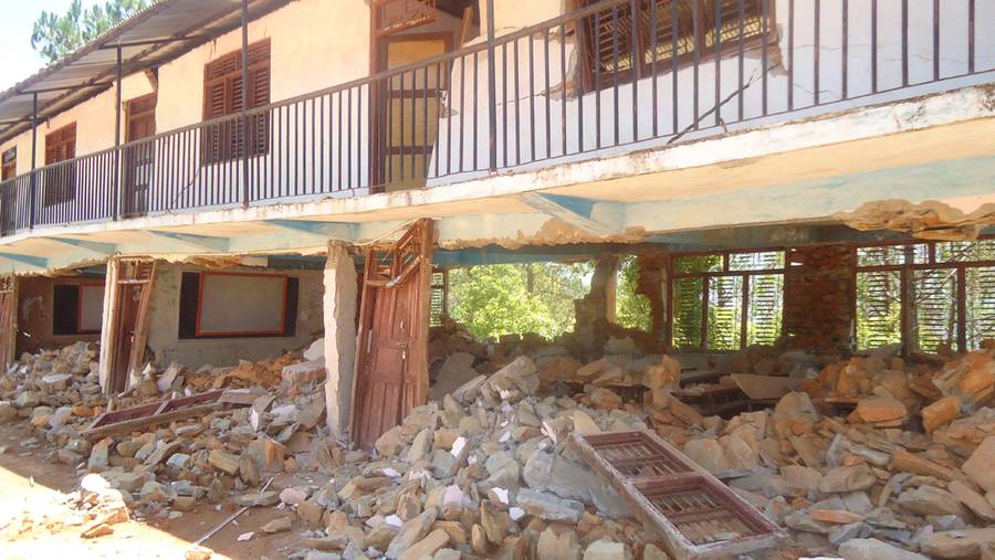 Kundala Higher Secondary School nach dem Erdbeben